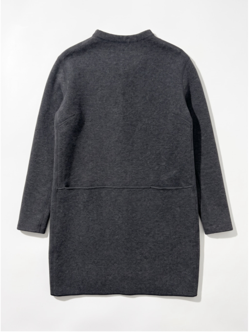 LULULEMON City Bound Heathered Black Mini Dress Mock Neck Long Sleeves, Sz 6